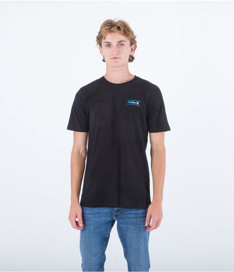 Hurley T-shirt Corta Sleeve Everyday O&o Slashed Negros | FSUMPC-074