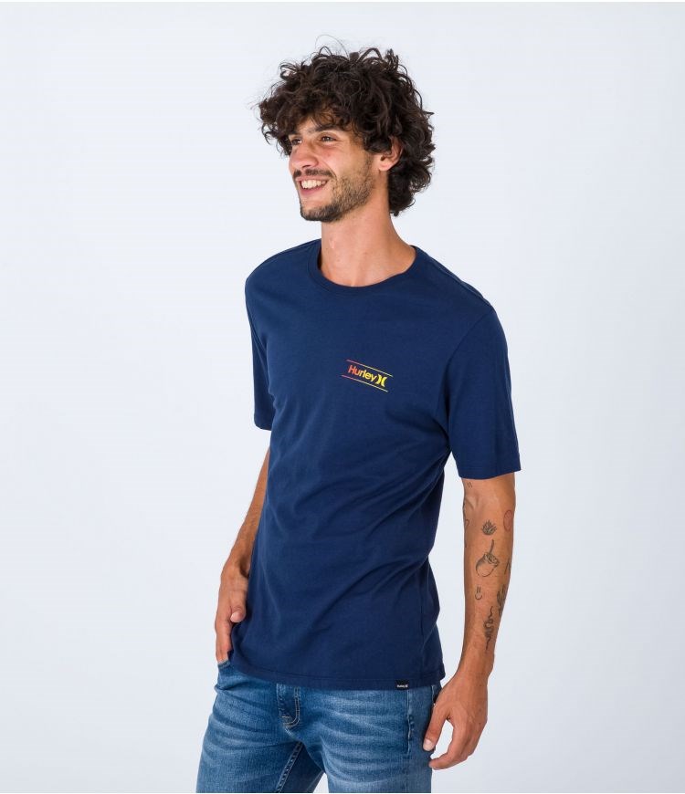 Hurley T-shirt Corta Sleeve Everyday O&o Slashed Azules | JZAHLS-485