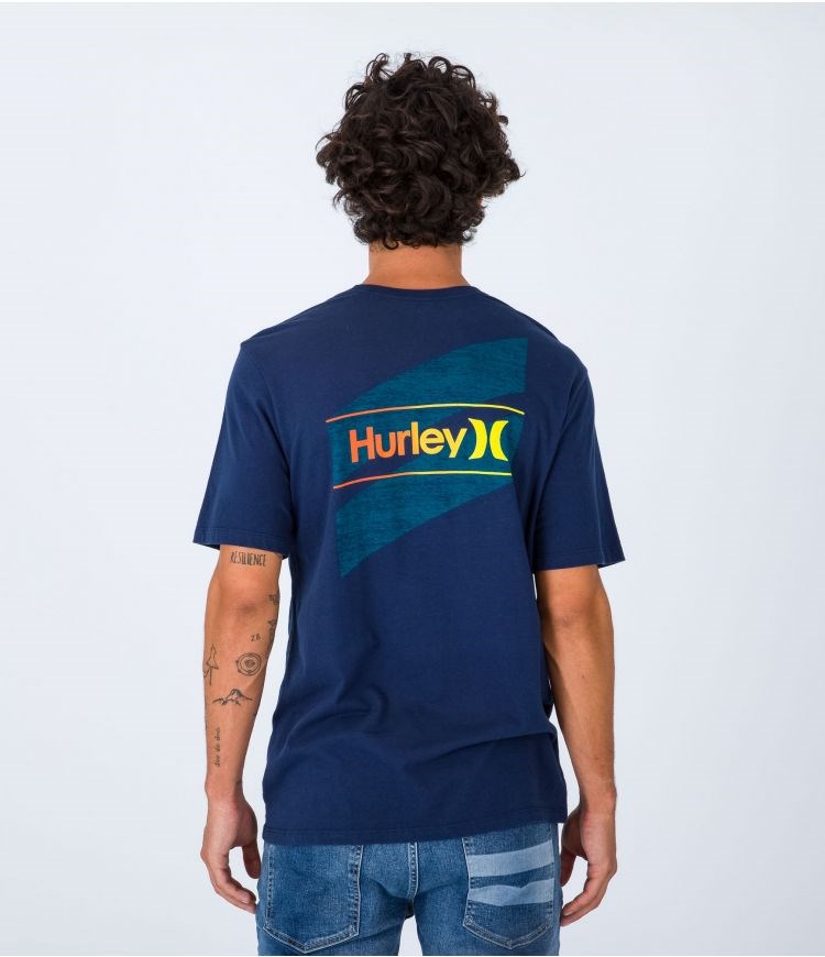 Hurley T-shirt Corta Sleeve Everyday O&o Slashed Azules | JZAHLS-485
