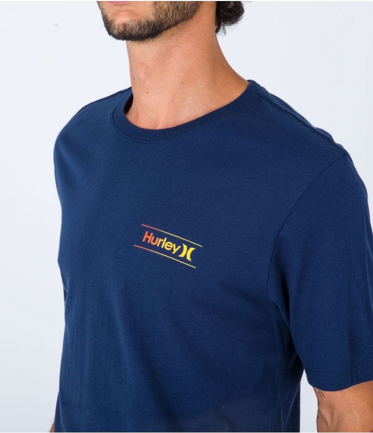 Hurley T-shirt Corta Sleeve Everyday O&o Slashed Azules | JZAHLS-485
