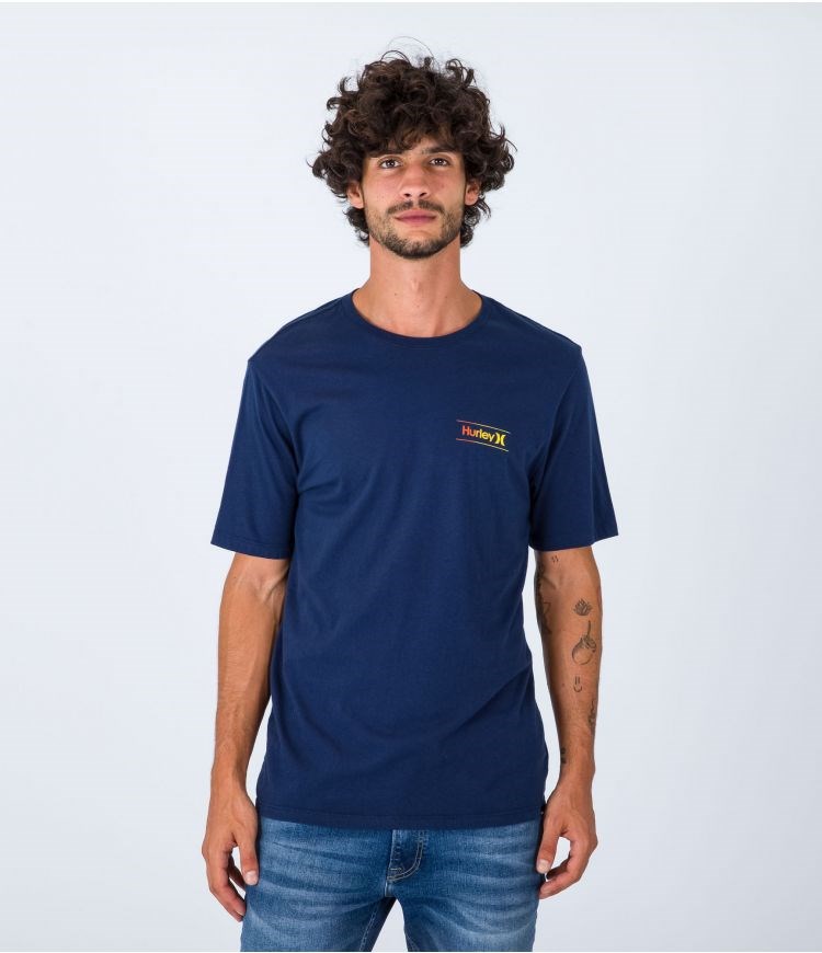 Hurley T-shirt Corta Sleeve Everyday O&o Slashed Azules | JZAHLS-485