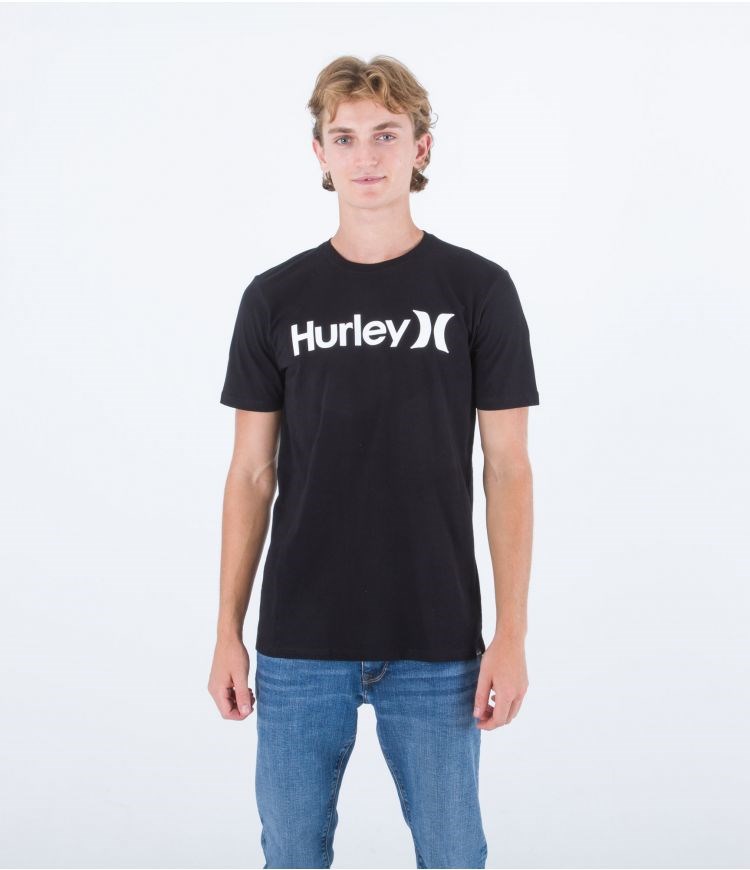 Hurley T-shirt Corta Sleeve Everyday O&o Solid Negros | QVBZGU-026