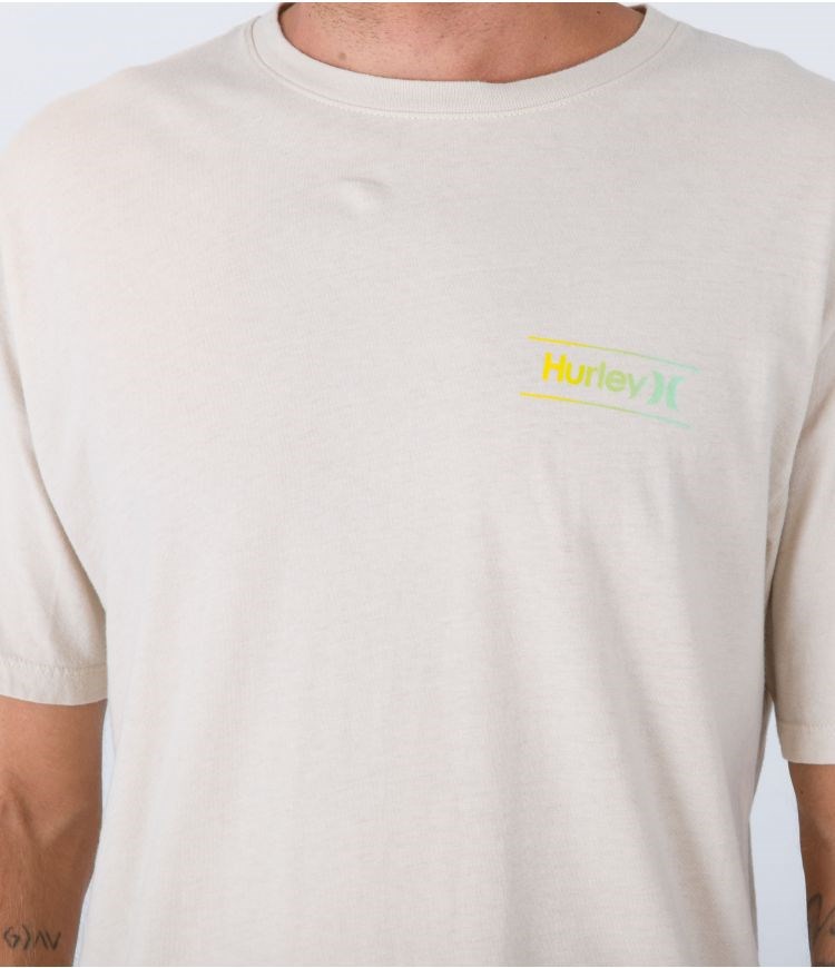 Hurley T-shirt Corta Sleeve Everyday O&o Slashed Bone | SOVBWC-196
