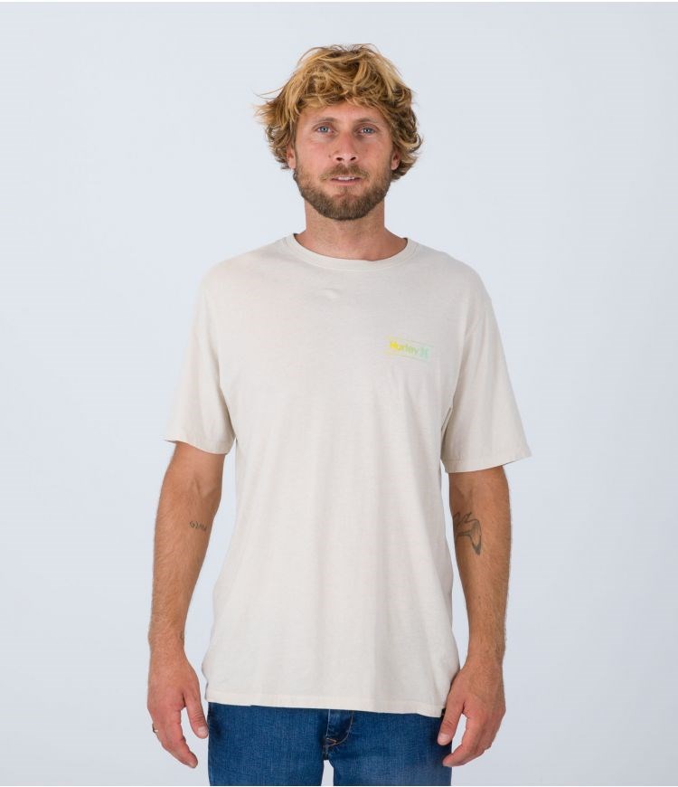 Hurley T-shirt Corta Sleeve Everyday O&o Slashed Bone | SOVBWC-196