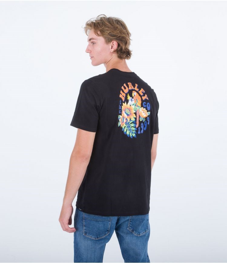 Hurley T-shirt Corta Sleeve Everyday Parrot Party Negros | UJZYCV-137