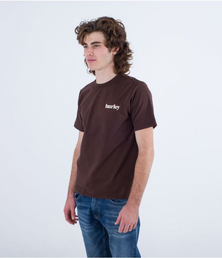 Hurley T-shirt Corta Sleeve Everyday Recycled Lowers Puff Marrom | LDGVZQ-269