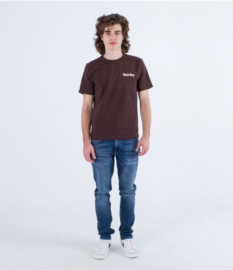 Hurley T-shirt Corta Sleeve Everyday Recycled Lowers Puff Marrom | LDGVZQ-269