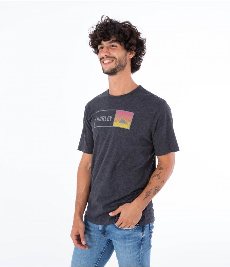 Hurley T-shirt Corta Sleeve Everyday Sunbox Negros | AKCEOZ-687