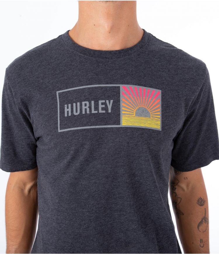 Hurley T-shirt Corta Sleeve Everyday Sunbox Negros | AKCEOZ-687