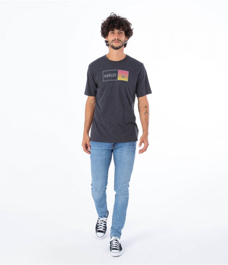 Hurley T-shirt Corta Sleeve Everyday Sunbox Negros | AKCEOZ-687