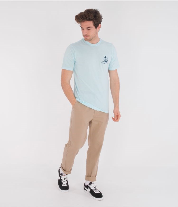 Hurley T-shirt Corta Sleeve Everyday Washed Poison + Palapas Teal Tinted Heather | ERKHZD-586