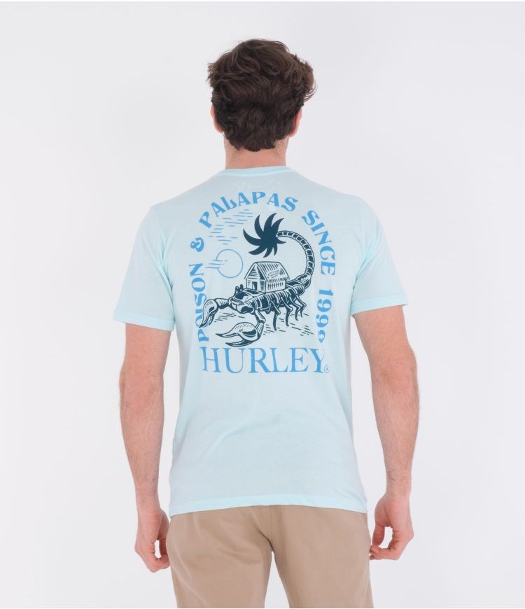 Hurley T-shirt Corta Sleeve Everyday Washed Poison + Palapas Teal Tinted Heather | ERKHZD-586