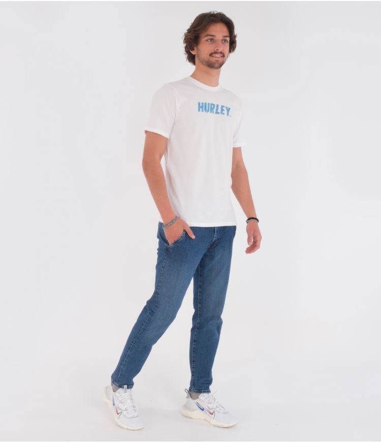 Hurley T-shirt Corta Sleeve Everyday Washed Fastlane Blancos | HTMINL-083