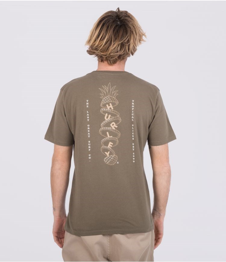 Hurley T-shirt Corta Sleeve Everyday Washed Tropical Slices Verde Oliva | LGYTOF-615