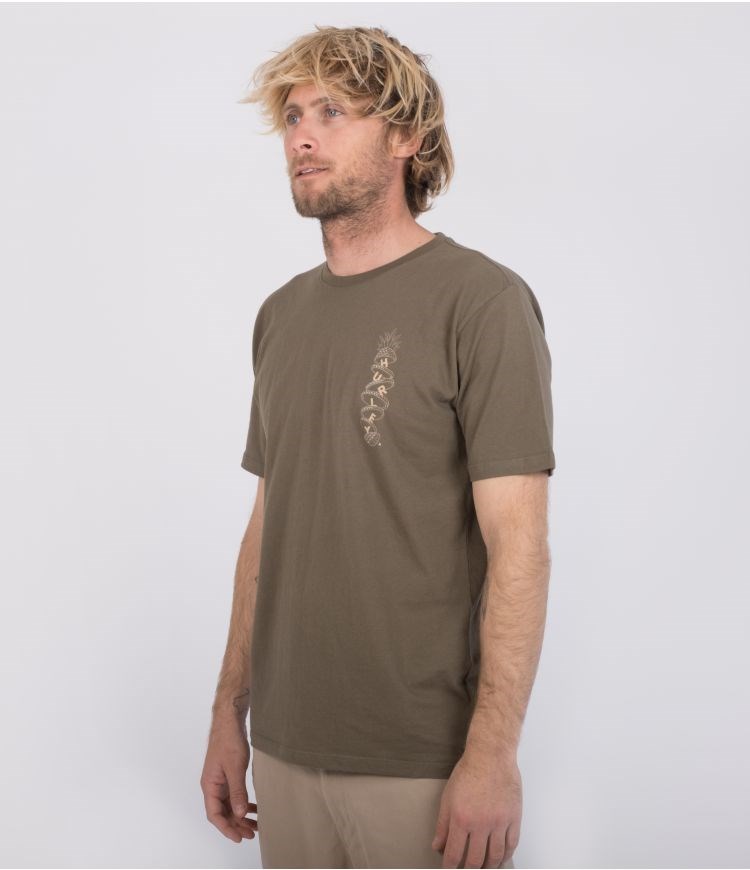 Hurley T-shirt Corta Sleeve Everyday Washed Tropical Slices Verde Oliva | LGYTOF-615