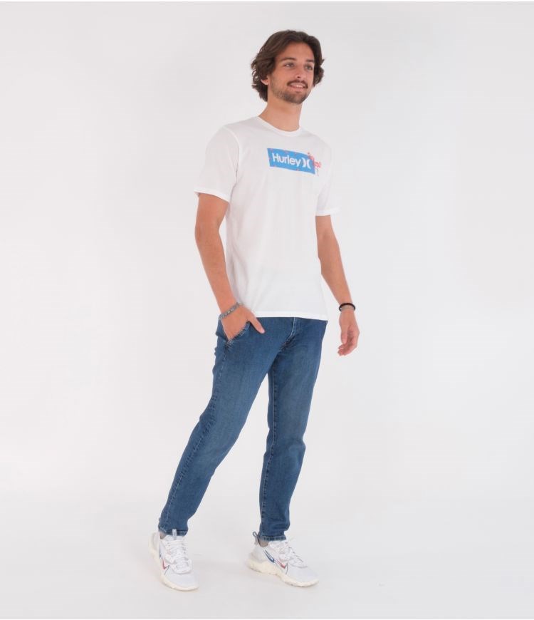 Hurley T-shirt Corta Sleeve Everyday Washed Disty Box Blancos | XAZPUJ-935