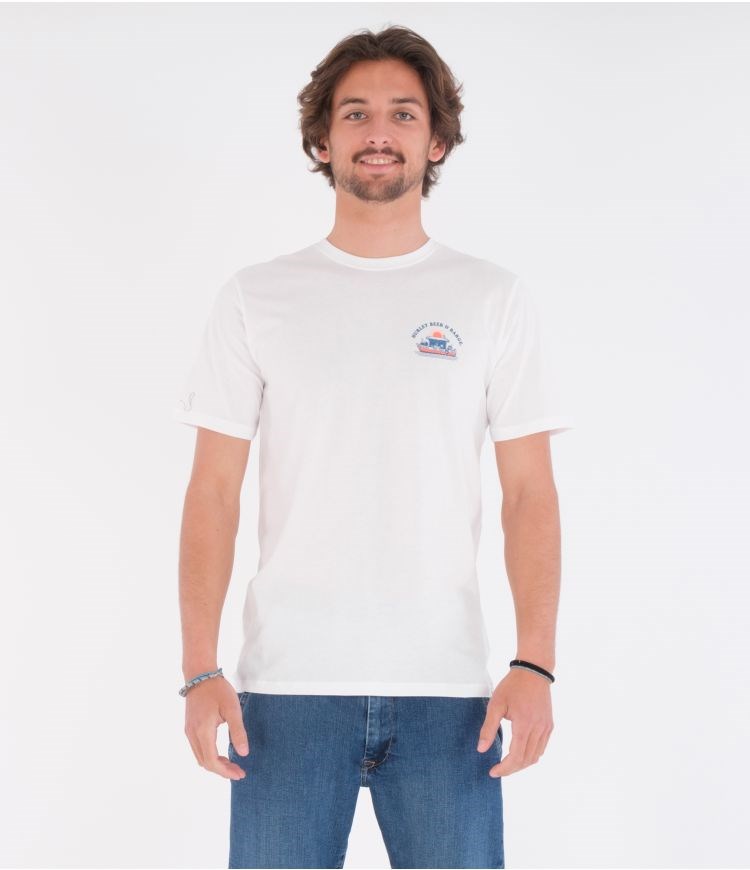 Hurley T-shirt Corta Sleeve Everyday Washed Beer And Barge Blancos | XMDKPN-182