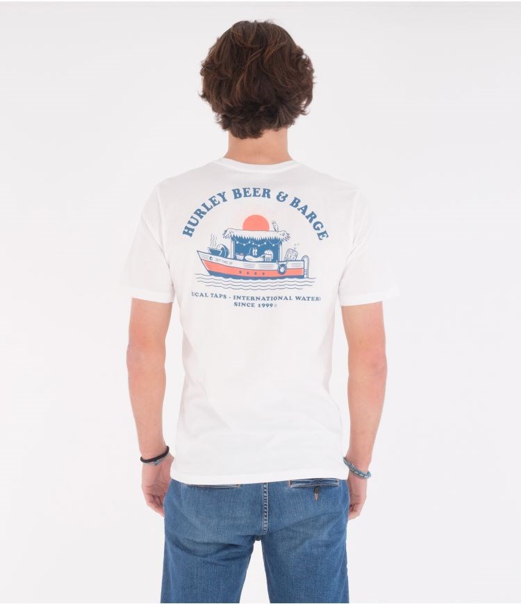Hurley T-shirt Corta Sleeve Everyday Washed Beer And Barge Blancos | XMDKPN-182