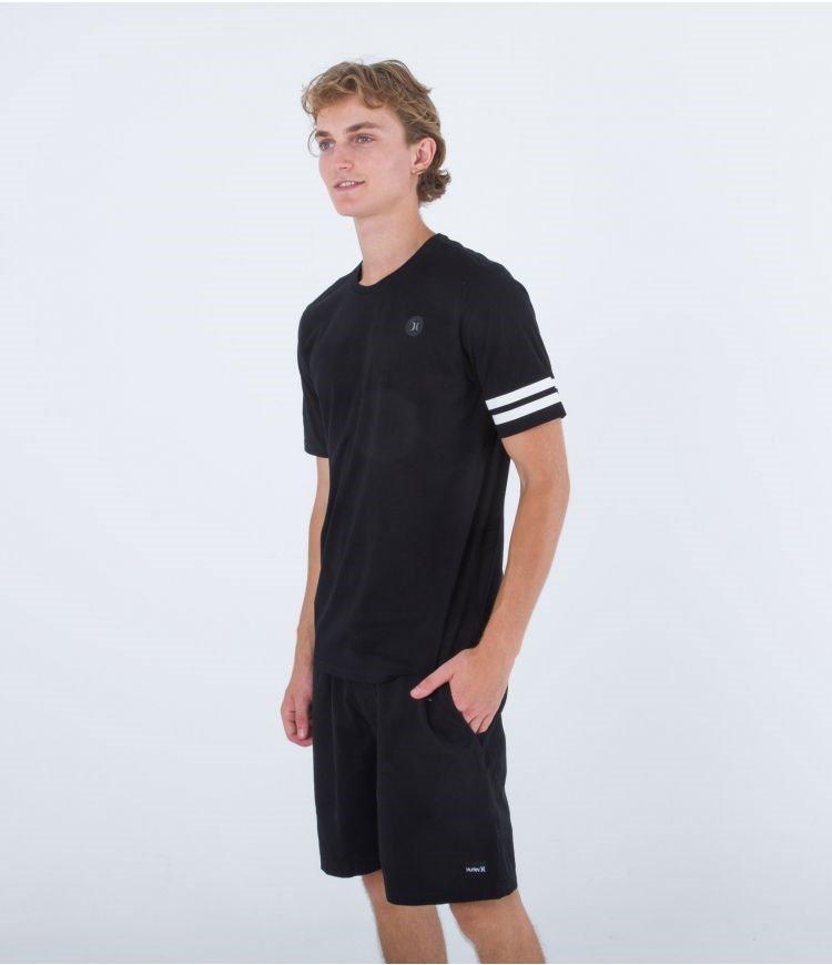 Hurley T-shirt Corta Sleeve H2o Dri Block Party Negros | DRZQMX-649
