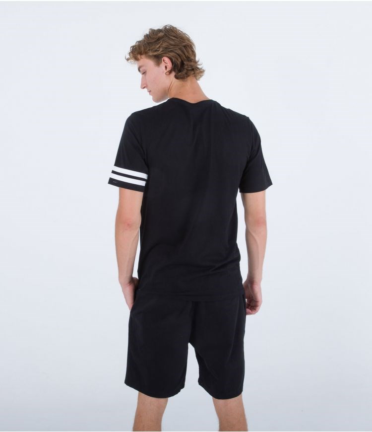 Hurley T-shirt Corta Sleeve H2o Dri Block Party Negros | DRZQMX-649