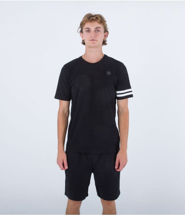 Hurley T-shirt Corta Sleeve H2o Dri Block Party Negros | DRZQMX-649