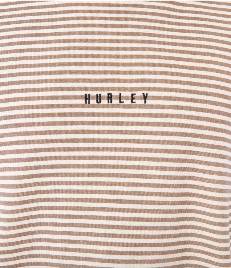 Hurley T-shirt Corta Sleeve H2o Dri Tonal Stripe Taupe Haze | FMUDZS-541