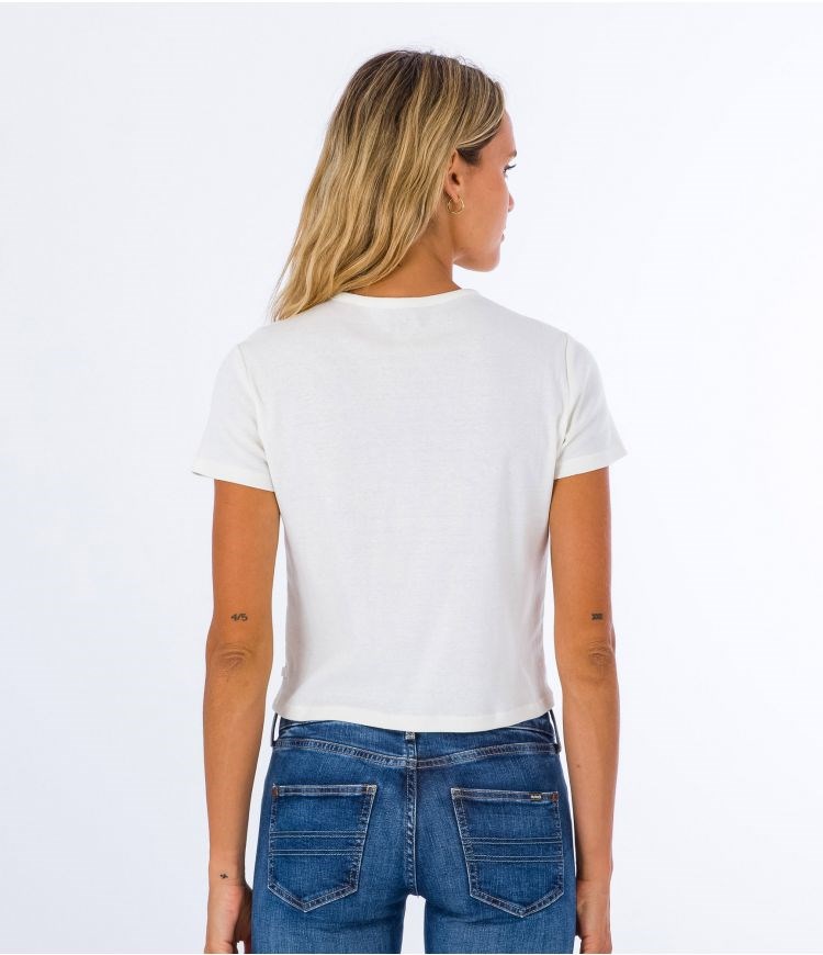 Hurley T-shirt Corta Sleeve Mingo Rib Baby Blancos | SAFNUG-125
