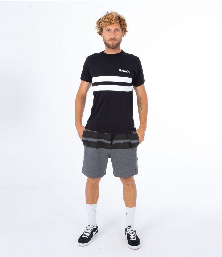 Hurley T-shirt Corta Sleeve Oceancare Block Party Negros | ACNFBG-946