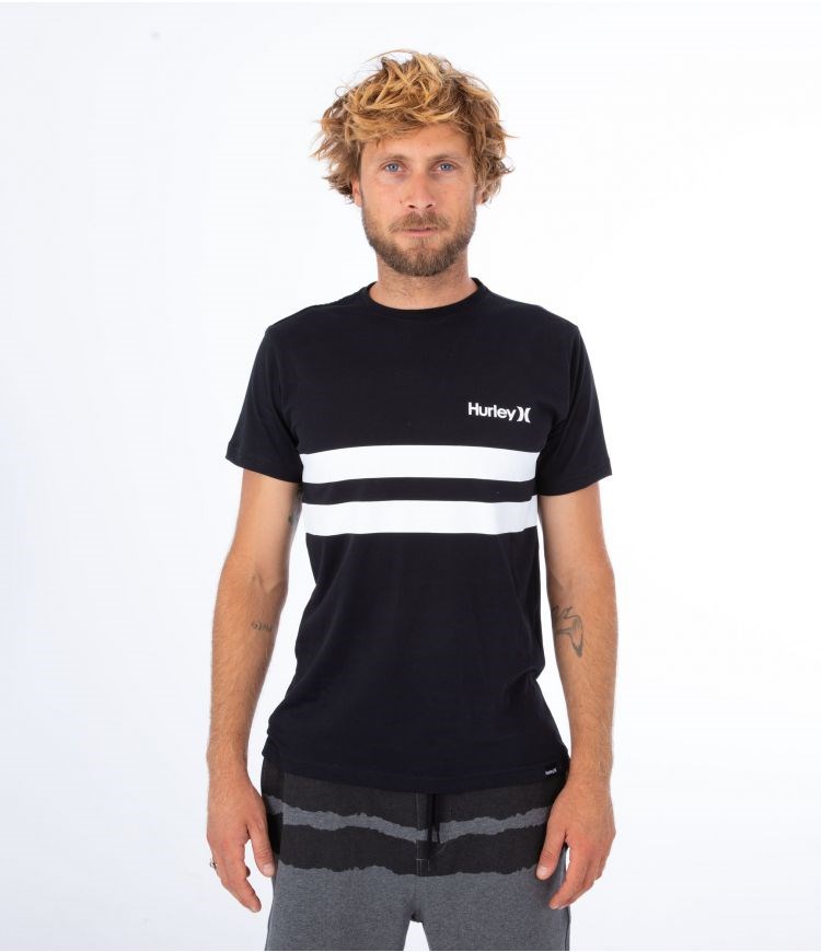 Hurley T-shirt Corta Sleeve Oceancare Block Party Negros | ACNFBG-946