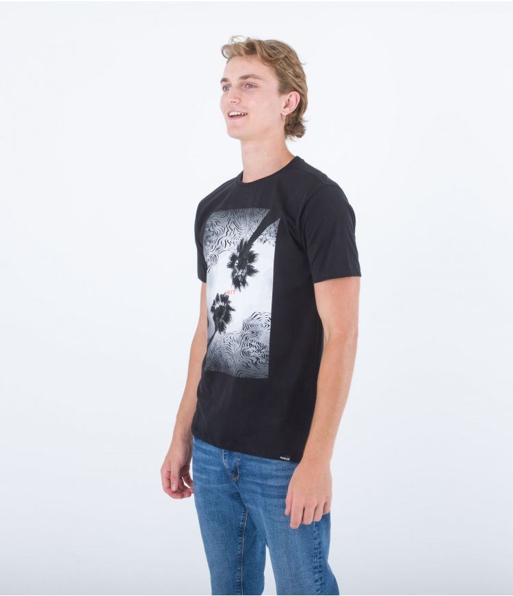Hurley T-shirt Corta Sleeve Oceancare Photoprint Negros | PYEUNZ-752