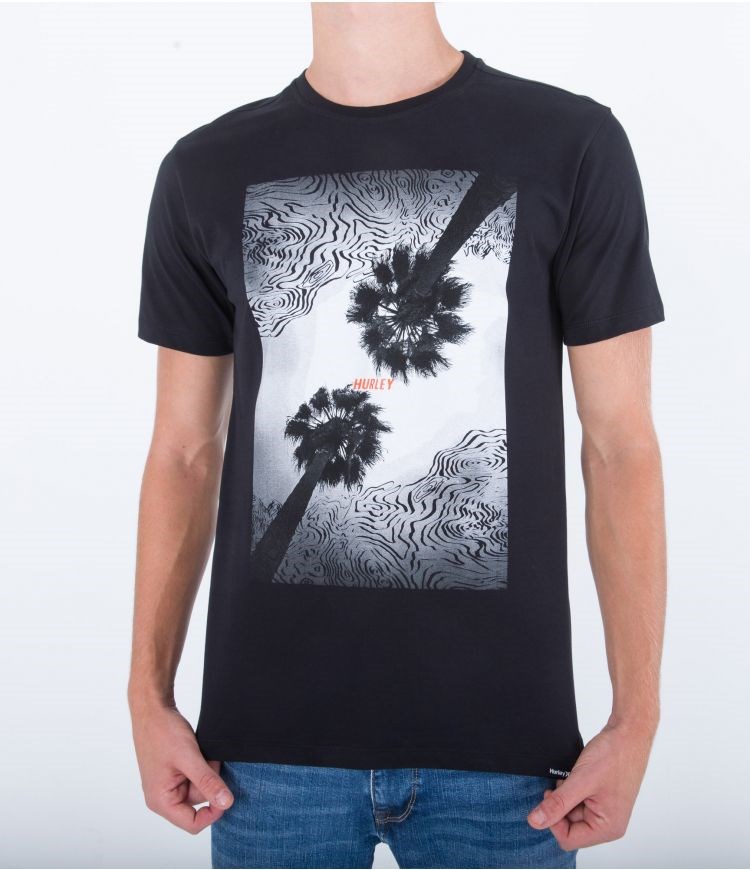 Hurley T-shirt Corta Sleeve Oceancare Photoprint Negros | PYEUNZ-752