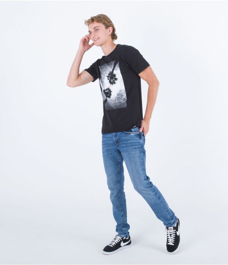 Hurley T-shirt Corta Sleeve Oceancare Photoprint Negros | PYEUNZ-752