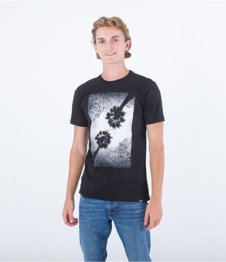 Hurley T-shirt Corta Sleeve Oceancare Photoprint Negros | PYEUNZ-752