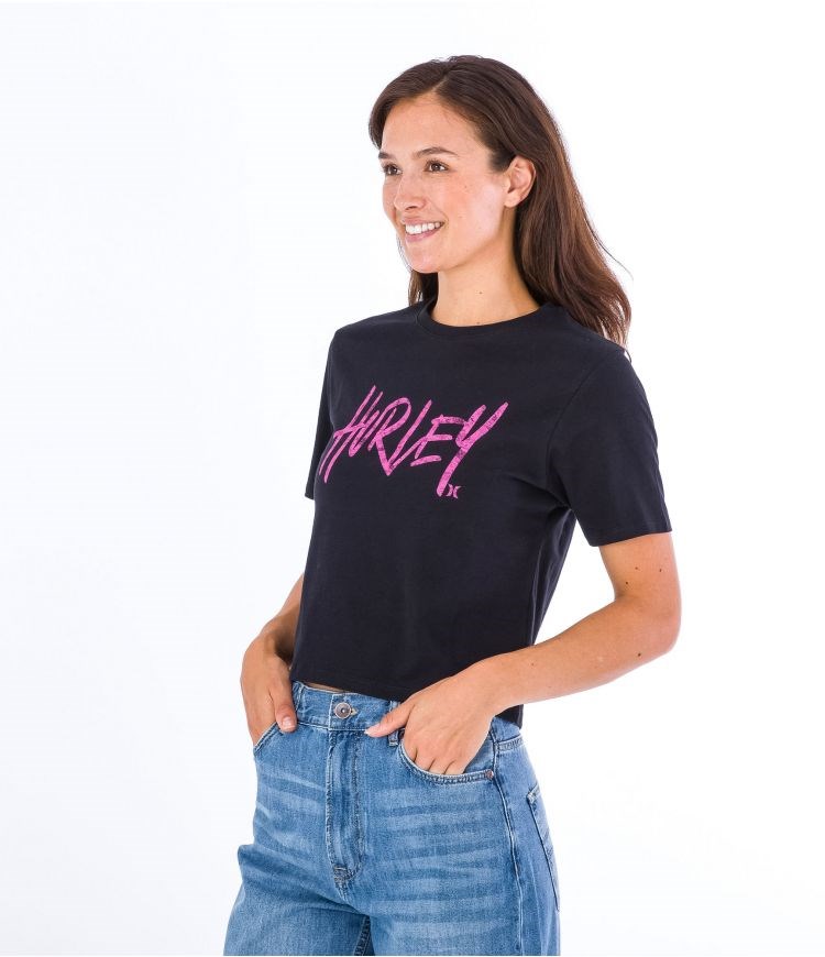 Hurley T-shirt Corta Sleeve Oceancare Washed Negros | LSXDAJ-213