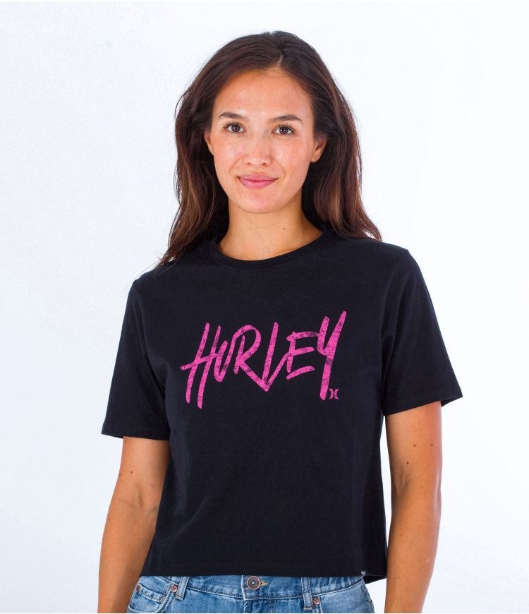 Hurley T-shirt Corta Sleeve Oceancare Washed Negros | LSXDAJ-213