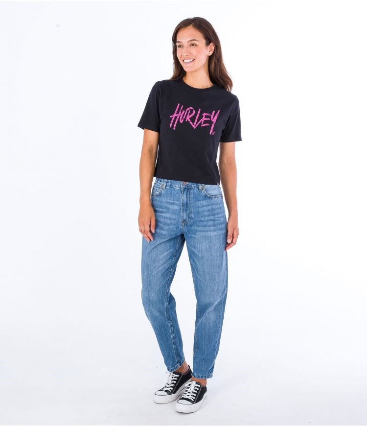 Hurley T-shirt Corta Sleeve Oceancare Washed Negros | LSXDAJ-213