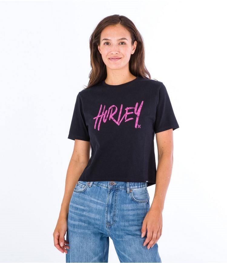 Hurley T-shirt Corta Sleeve Oceancare Washed Negros | LSXDAJ-213