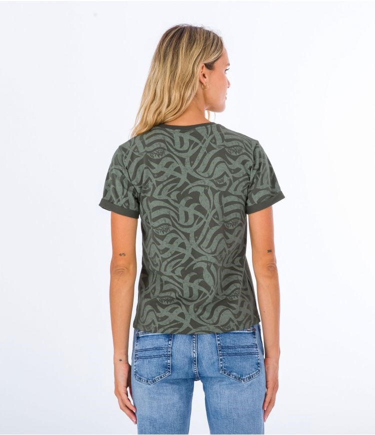 Hurley T-shirt Corta Sleeve Ocencare Full Print Verde Oliva | ICQTZP-541