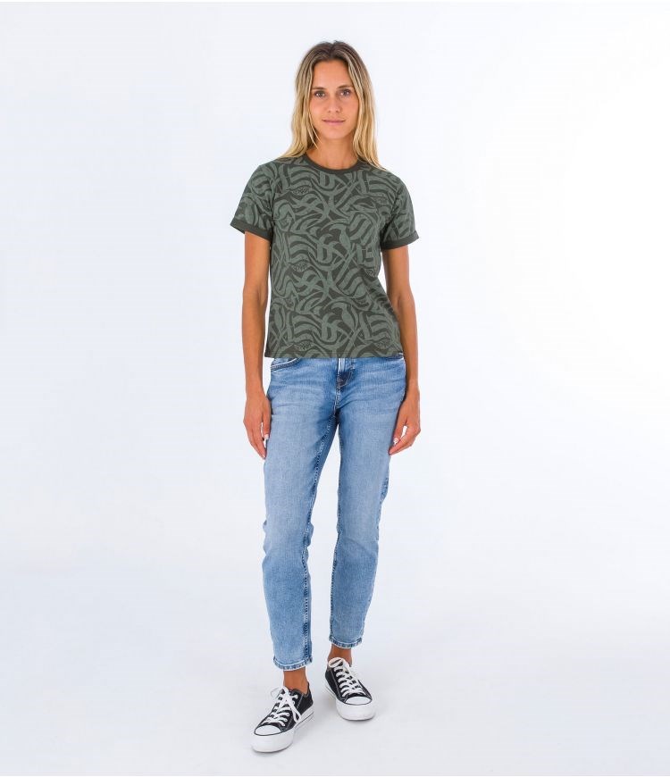 Hurley T-shirt Corta Sleeve Ocencare Full Print Verde Oliva | ICQTZP-541