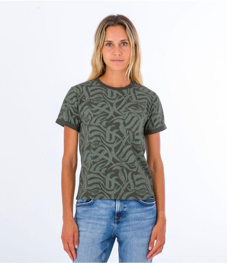 Hurley T-shirt Corta Sleeve Ocencare Full Print Verde Oliva | ICQTZP-541