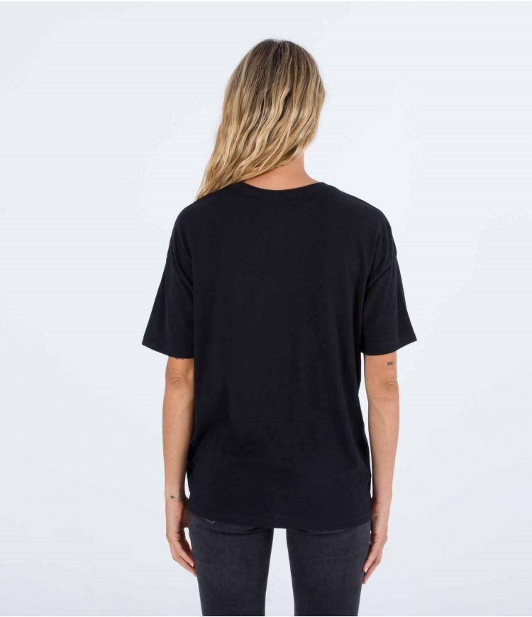 Hurley T-shirt Corta Sleeve Oversize Striper Oversized Caviar | TVIACW-950