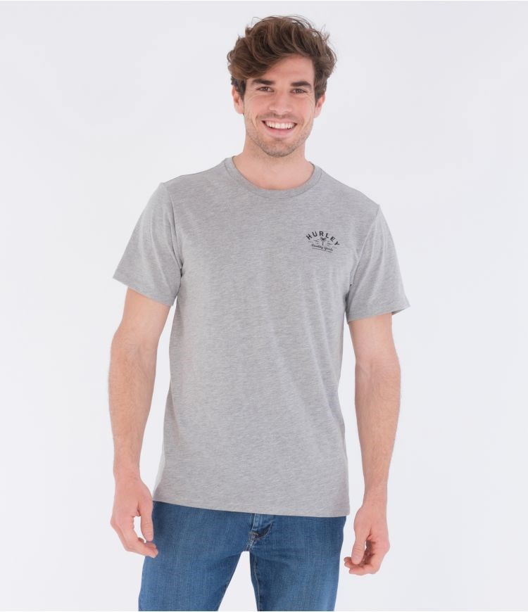 Hurley T-shirt Corta Sleeve Quality Goods Grises Oscuro | UFAVCM-438