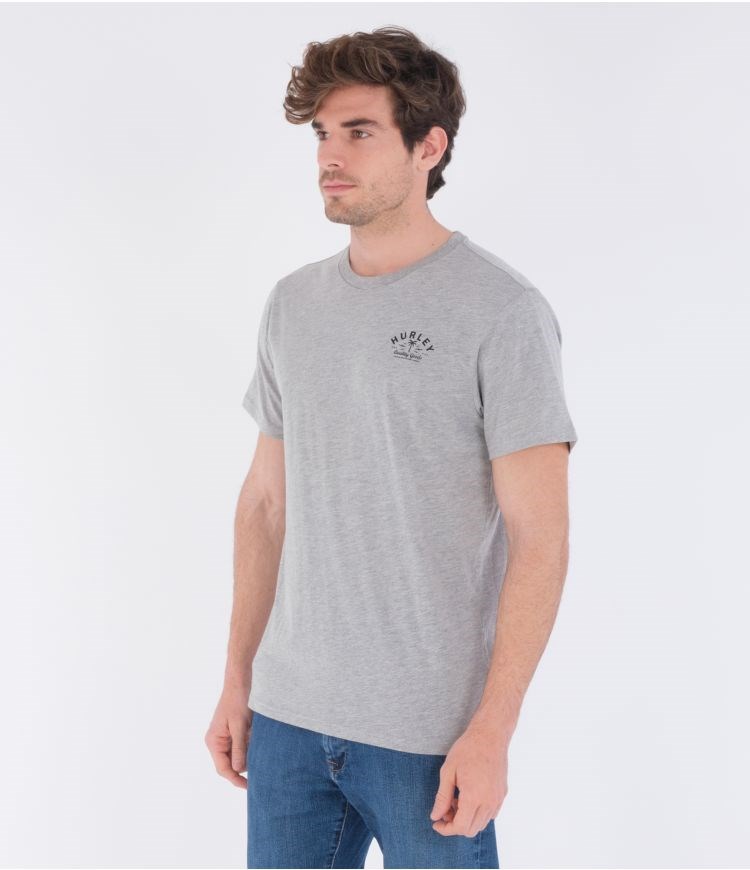 Hurley T-shirt Corta Sleeve Quality Goods Grises Oscuro | UFAVCM-438