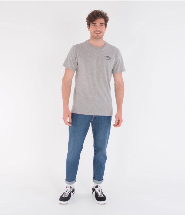 Hurley T-shirt Corta Sleeve Quality Goods Grises Oscuro | UFAVCM-438