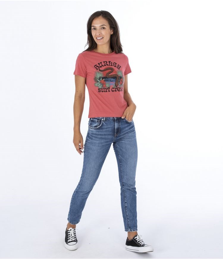 Hurley T-shirt Corta Sleeve Slither Perfect Rojos | MNYEUL-926
