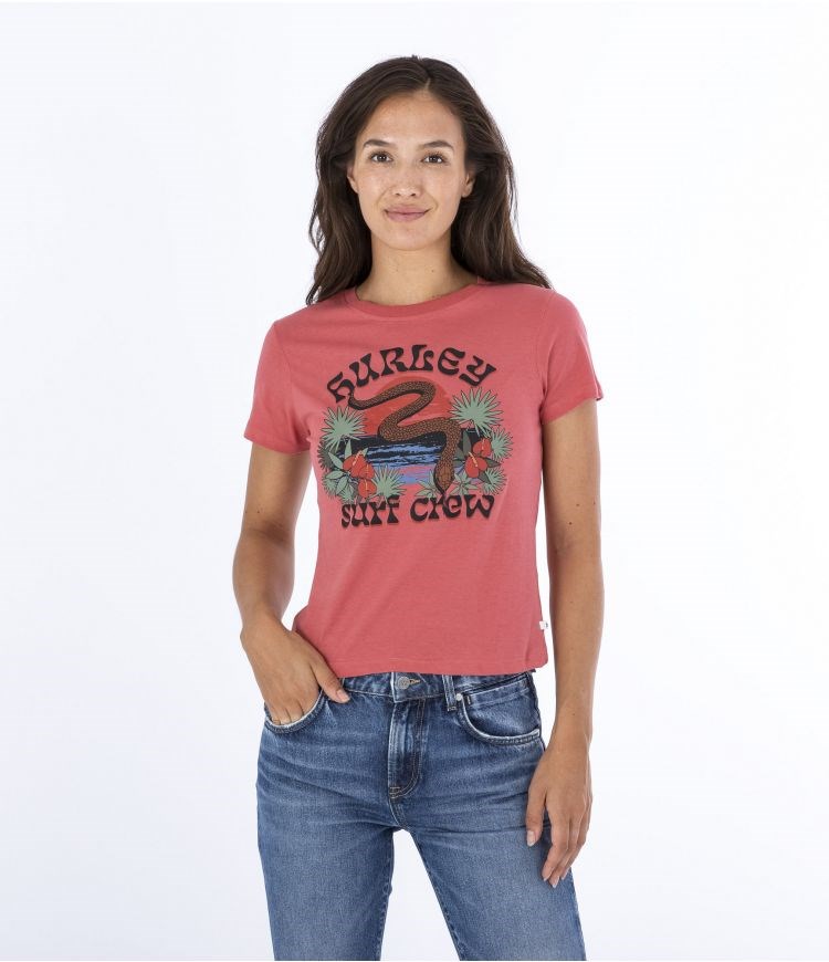 Hurley T-shirt Corta Sleeve Slither Perfect Rojos | MNYEUL-926