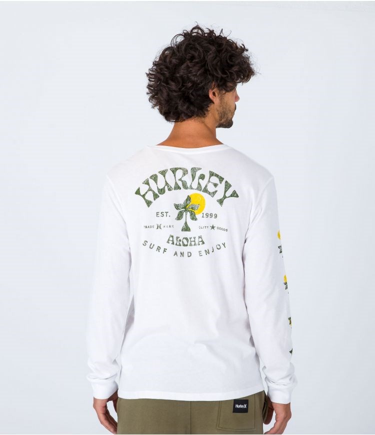 Hurley T-shirt Long Sleeve Everyday Country Blancos | HWDMNR-567
