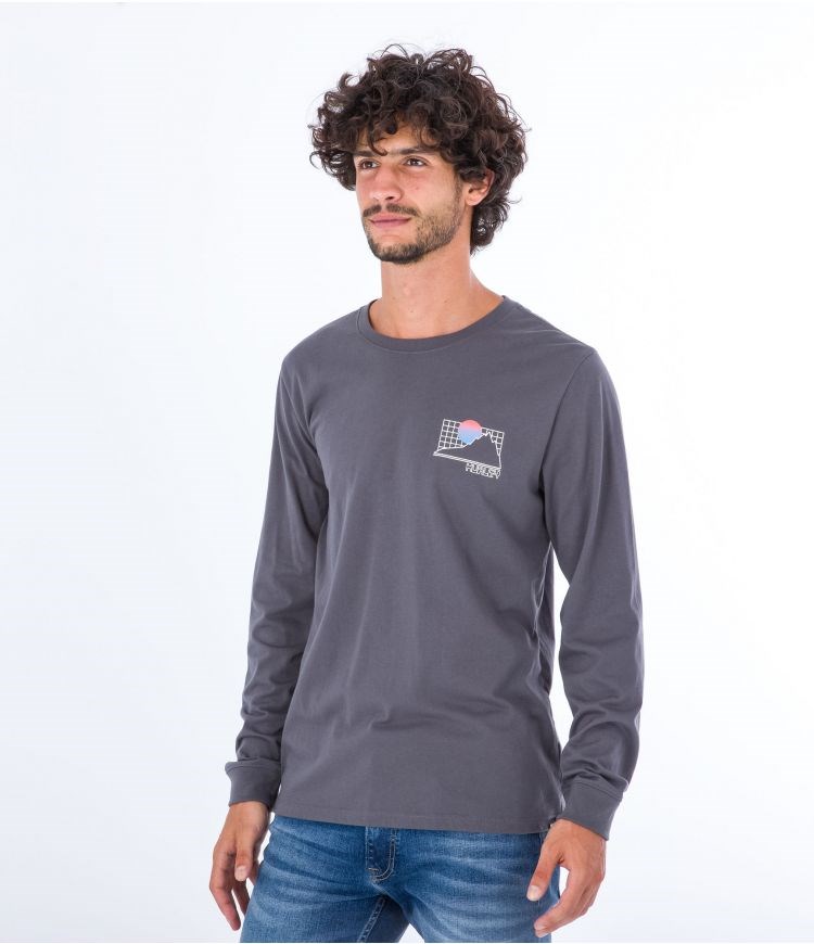 Hurley T-shirt Long Sleeve Everyday Explore The Great Outdoors Grises | BJYOPK-426