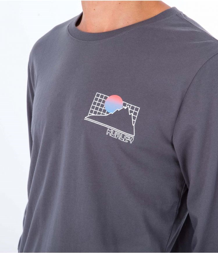 Hurley T-shirt Long Sleeve Everyday Explore The Great Outdoors Grises | BJYOPK-426
