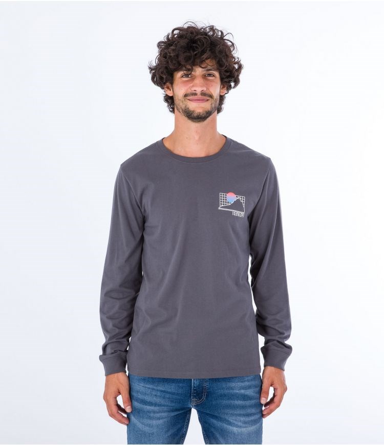 Hurley T-shirt Long Sleeve Everyday Explore The Great Outdoors Grises | BJYOPK-426